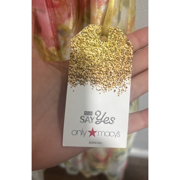 City Studio Floral Hi Lo Skirt with Sheer Overlay Size 1 Say Yes Prom Macy's - Picture 5 of 13